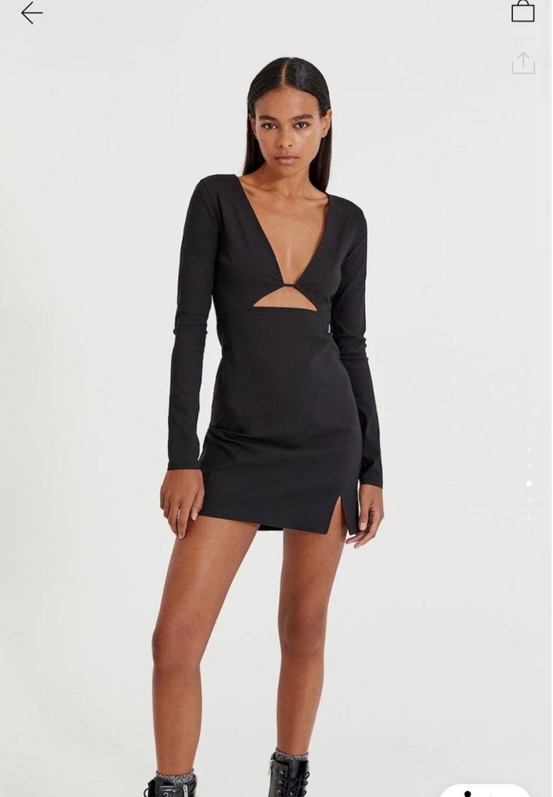 Fashion Vestido cut out negro pull