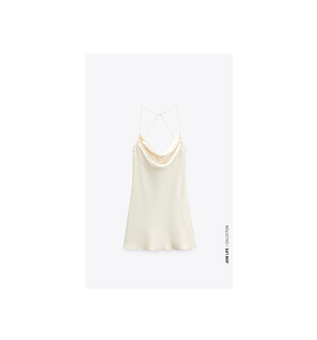 Fashion Vestido blanco satinado