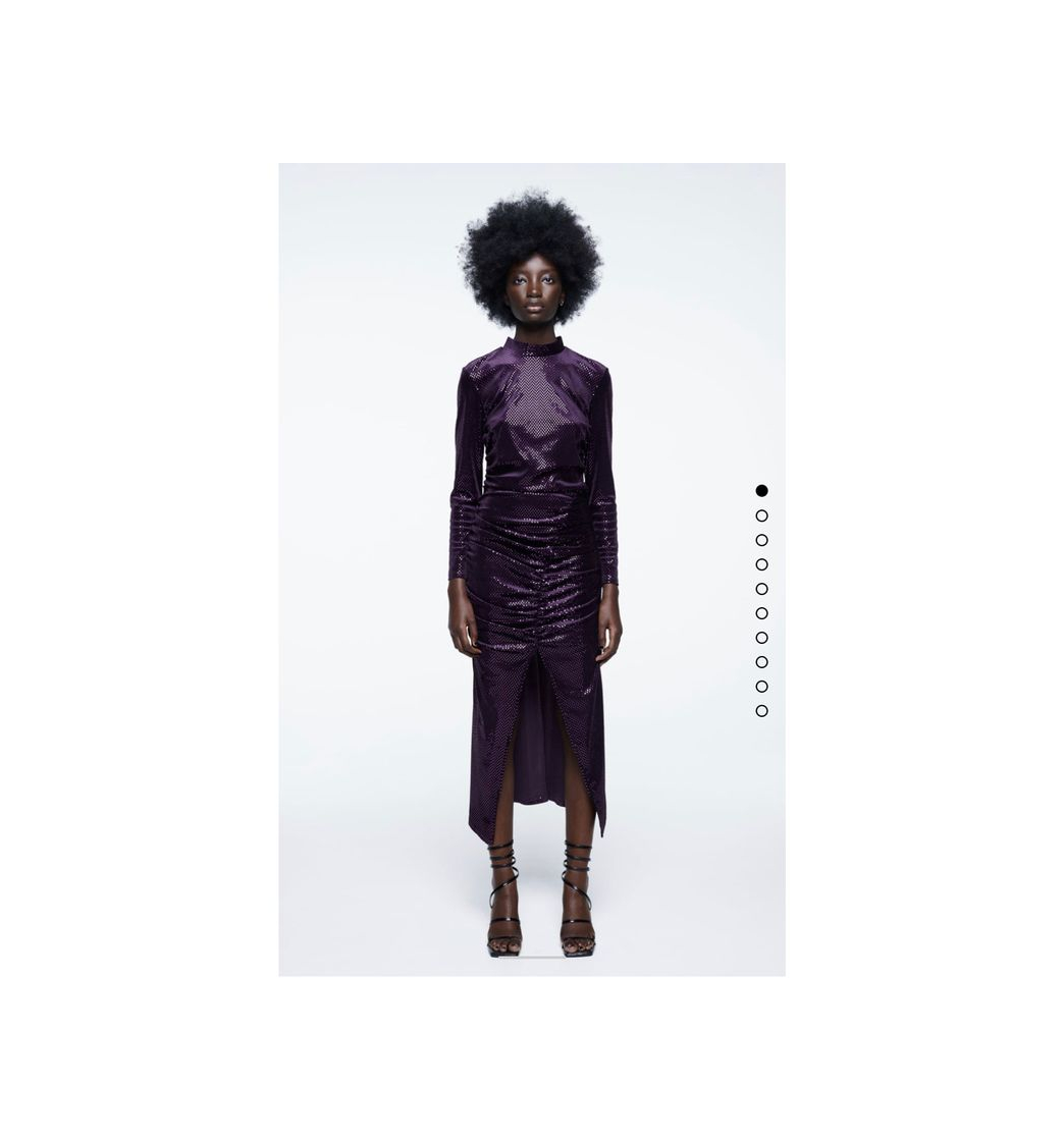 Fashion DRAPED VELVET DRESS - Purple