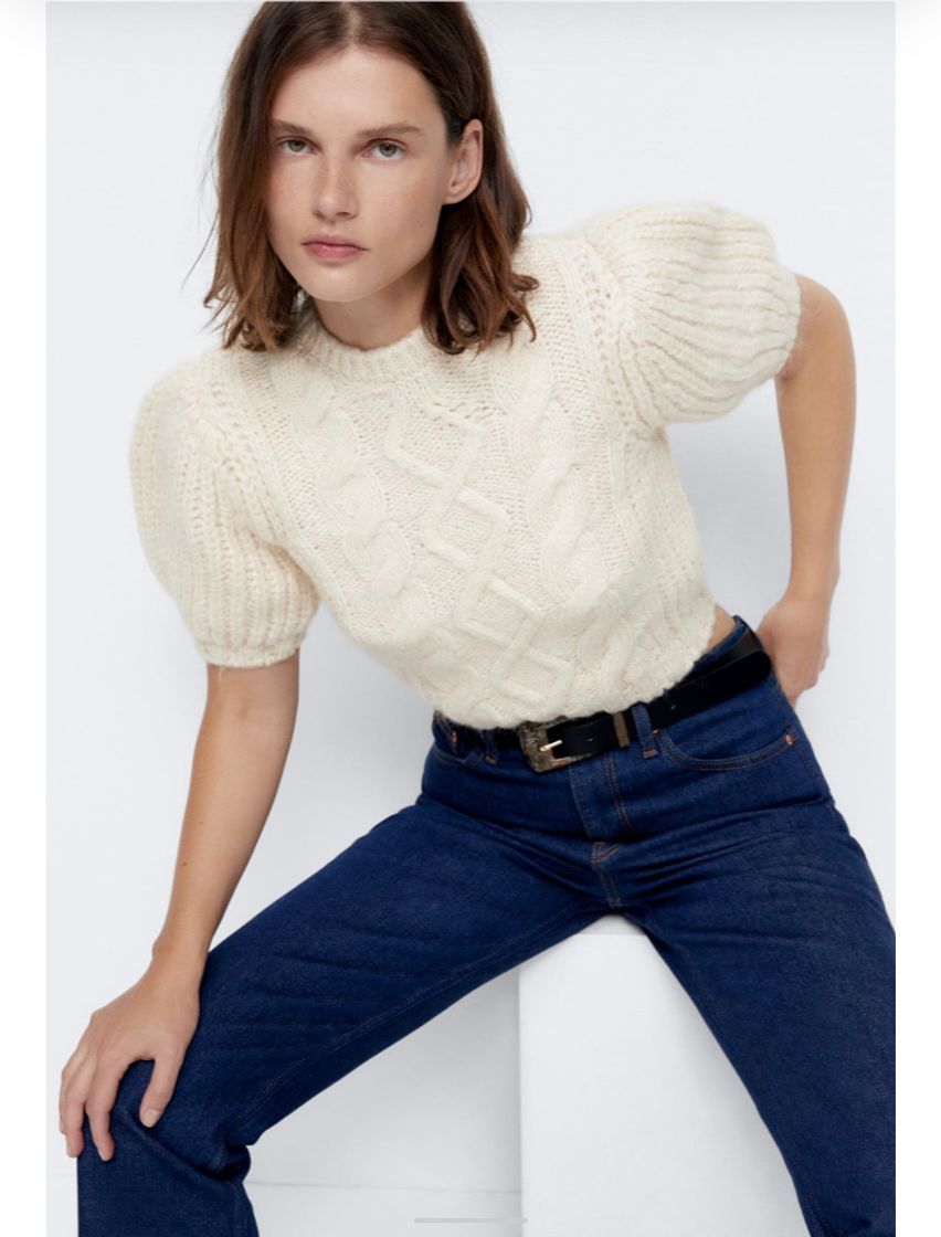 Fashion CABLE KNIT SWEATER - Ecru