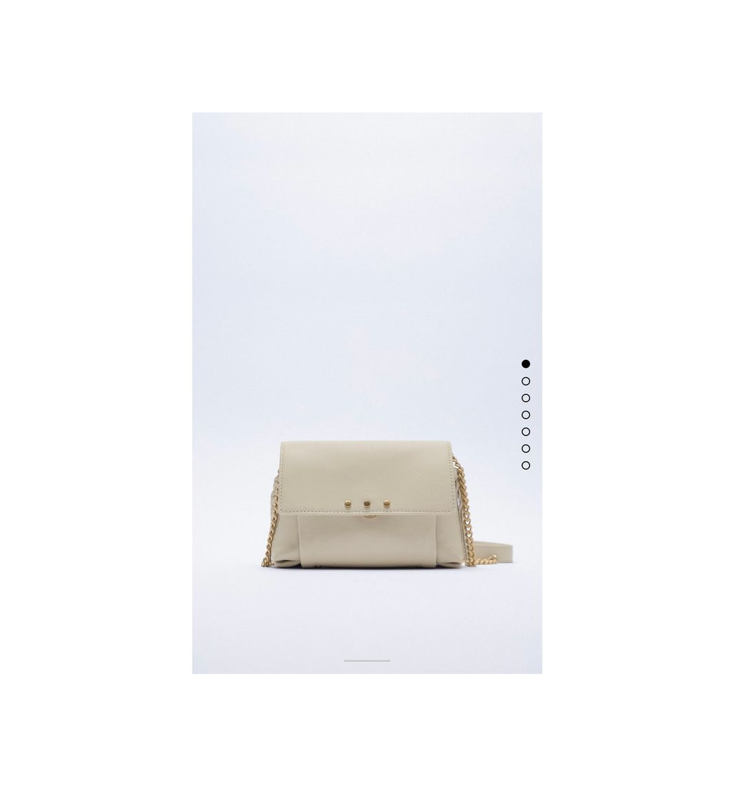 Social POCKET LEATHER CROSSBODY BAG - Beige
