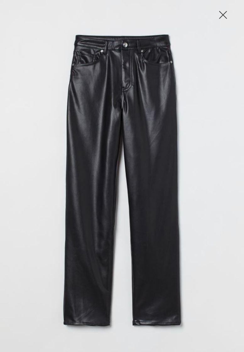 Fashion Pantalón en piel sintética - Negro - MUJER