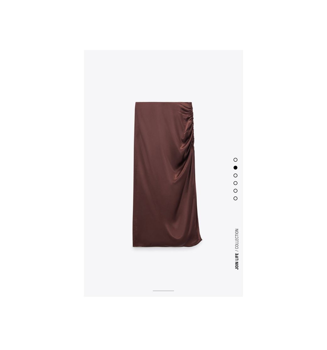 Fashion GATHERED SATIN SKIRT - Brown