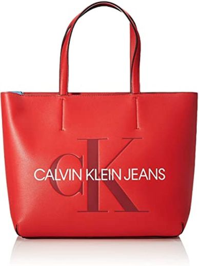 Calvin Klein - Sculpted Ew Tote 29, Bolsos totes Mujer, Rojo
