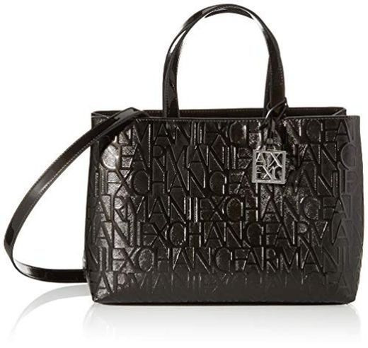 Armani Exchange 942646CC794 - Bolsa de Poliuretano Mujer, color Negro, talla 16x35x24