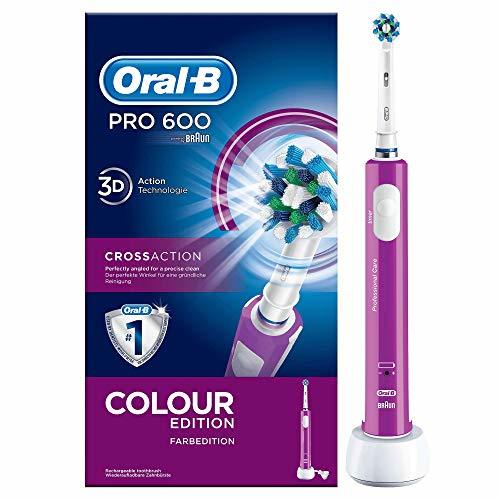 Belleza Oral-B PRO 600 CrossAction Cepillo de Dientes Eléctrico Recargable con Tecnología Braun