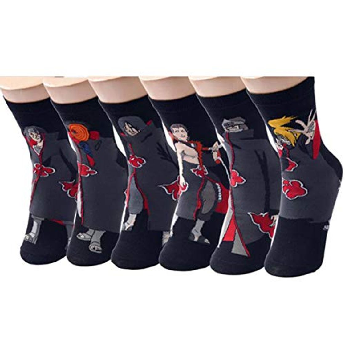 Products Jintong 6 Pares Mujeres Hombres Calcetines Harajuku Naruto Akatsuki Cosplay Props Calcetín