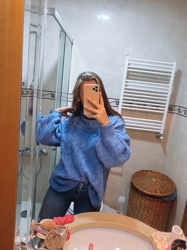 Social Sweater de malha entrançado com manga tipo balão