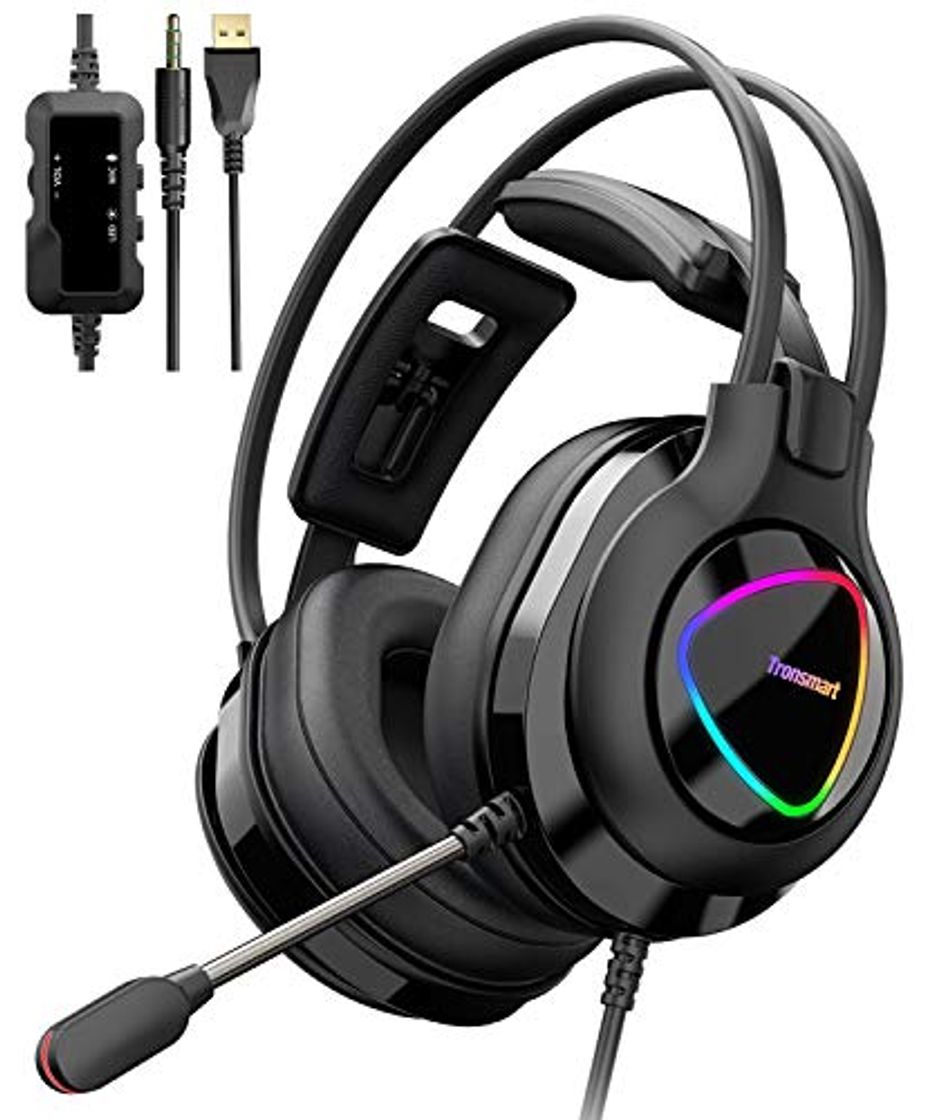 Producto Tronsmart Alpha-glary Auriculares Gaming PS4 50mm Estéreo Envolventes con Micrófono Plegable-Ajustables Espuma-RGB