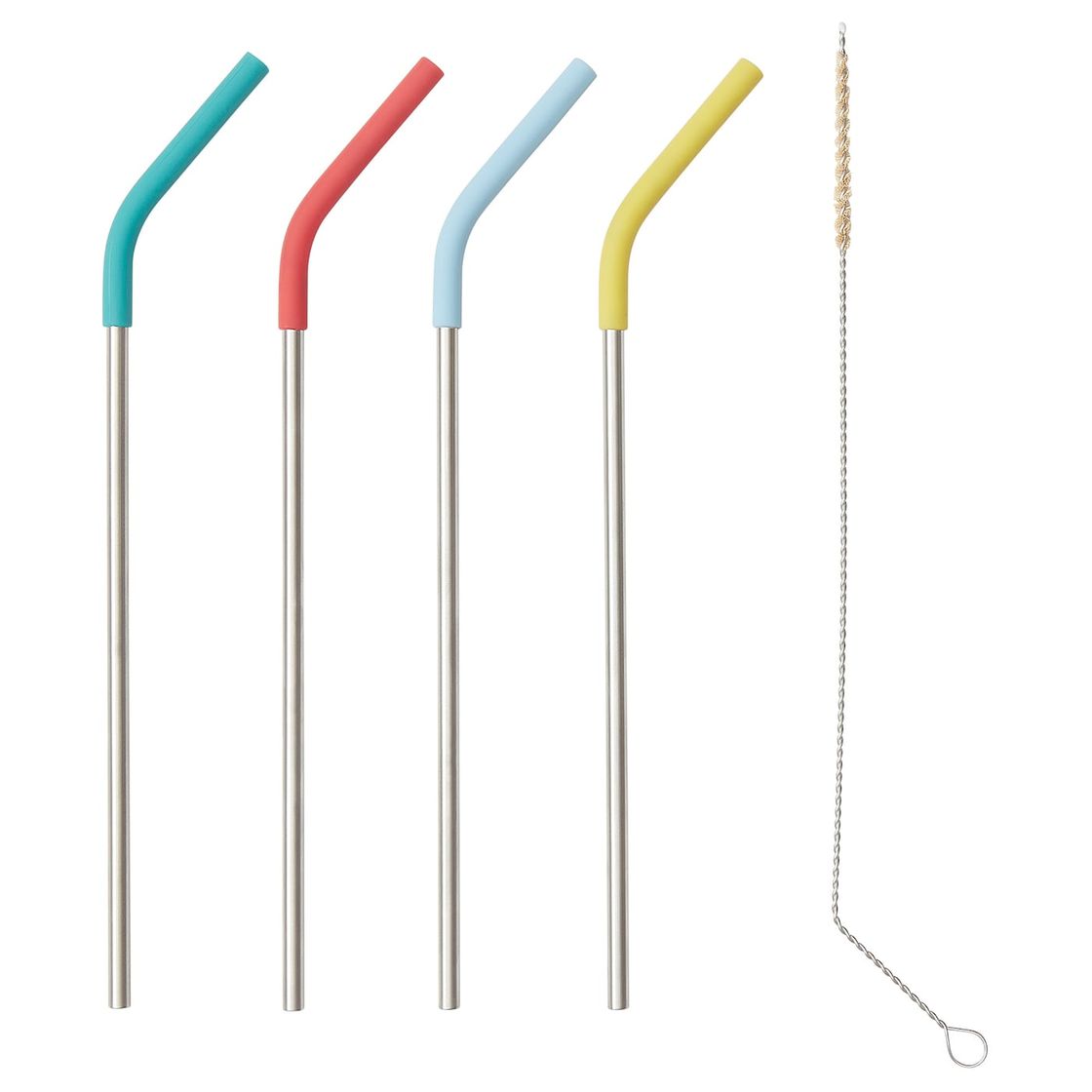Elemento de la categoría hogar FÖRTÄRING Pajitas y cepillo limpieza - ac inox silicona, multicolor ...