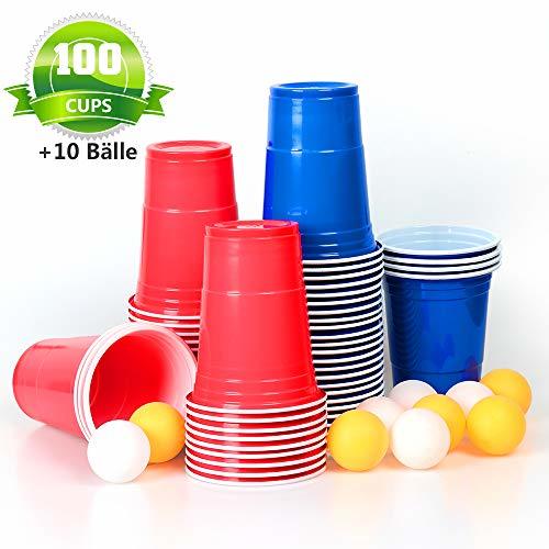 Place MOZOOSON 100 Reutilizable Vasos 16oz Beer Pong Copas– Vaso para Fiesta Celebración