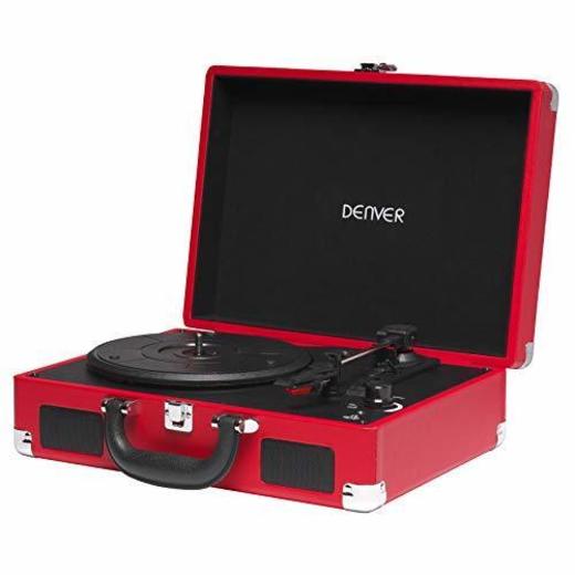 Tocadiscos Denver VPL-118RED de Tres velocidades 33 1/3