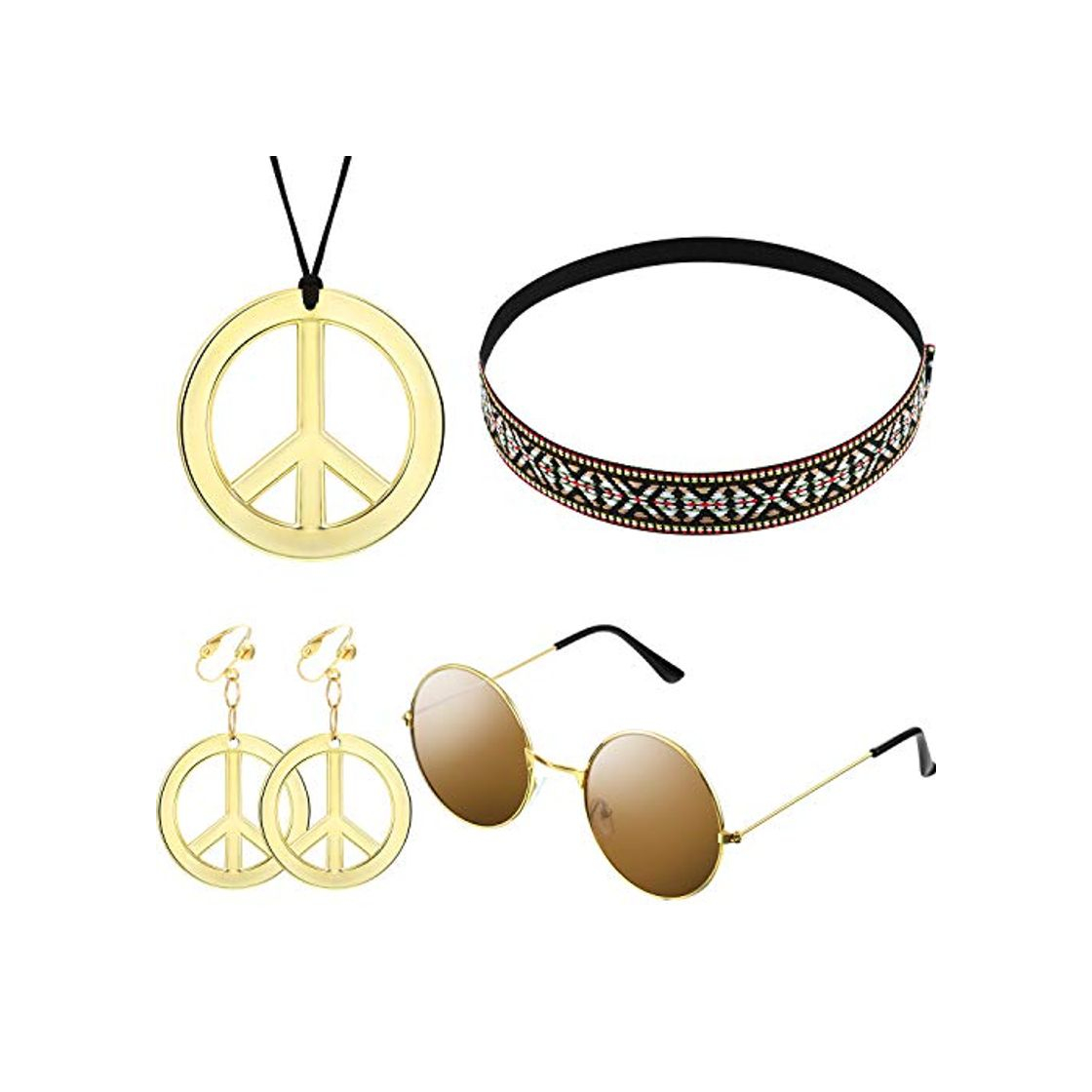 Product El conjunto de disfraces para mujeres y hombres de Hippie incluye gafas