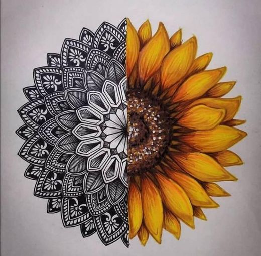 Mandala and sunflower 