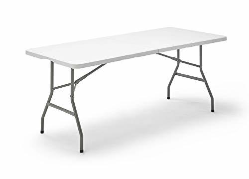 Social Mesa Plegable Rectangular, 180 x 74 x 74 cm, color blanco