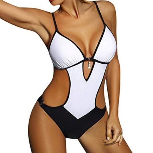 Mujer Monokini Nuevo Promociones Talla Grande Bikinis Halter Traje de Baño de