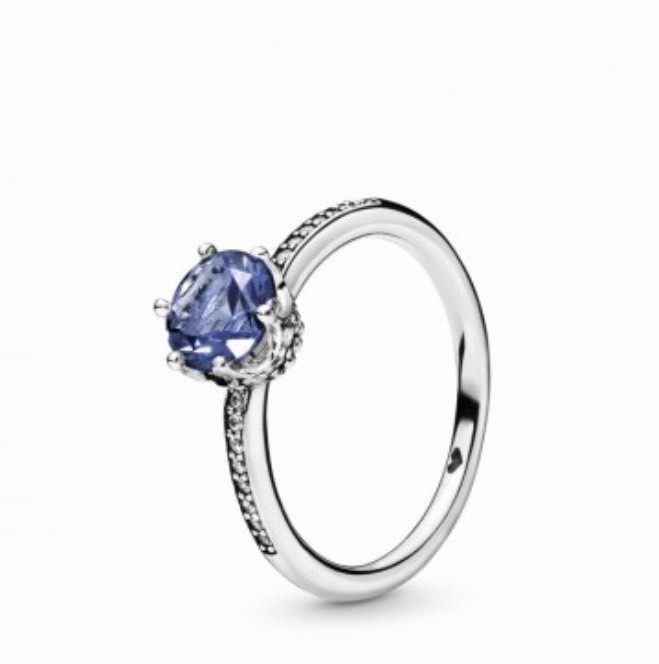 Fashion Pandora- Anel Blue Sparkling Crown 