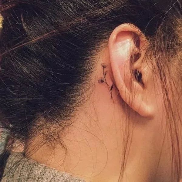 Social Behind ear tattoo