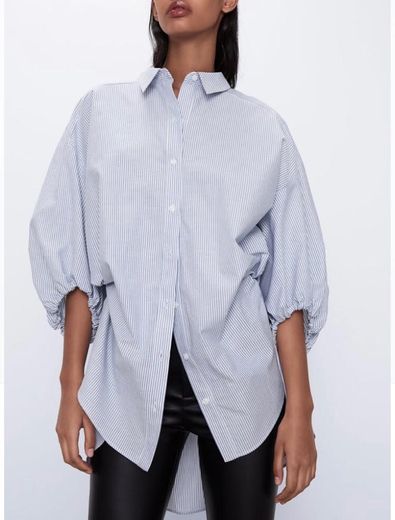 Camisa às riscas oversize