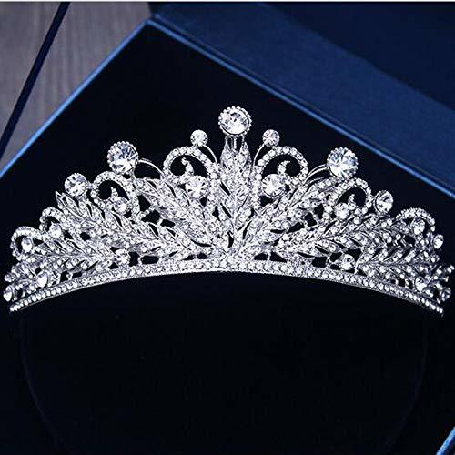 OCEUGS Encanto Tiara Nupcial Corona Cristal Claro pedrería Mujeres Pelo Hecho a