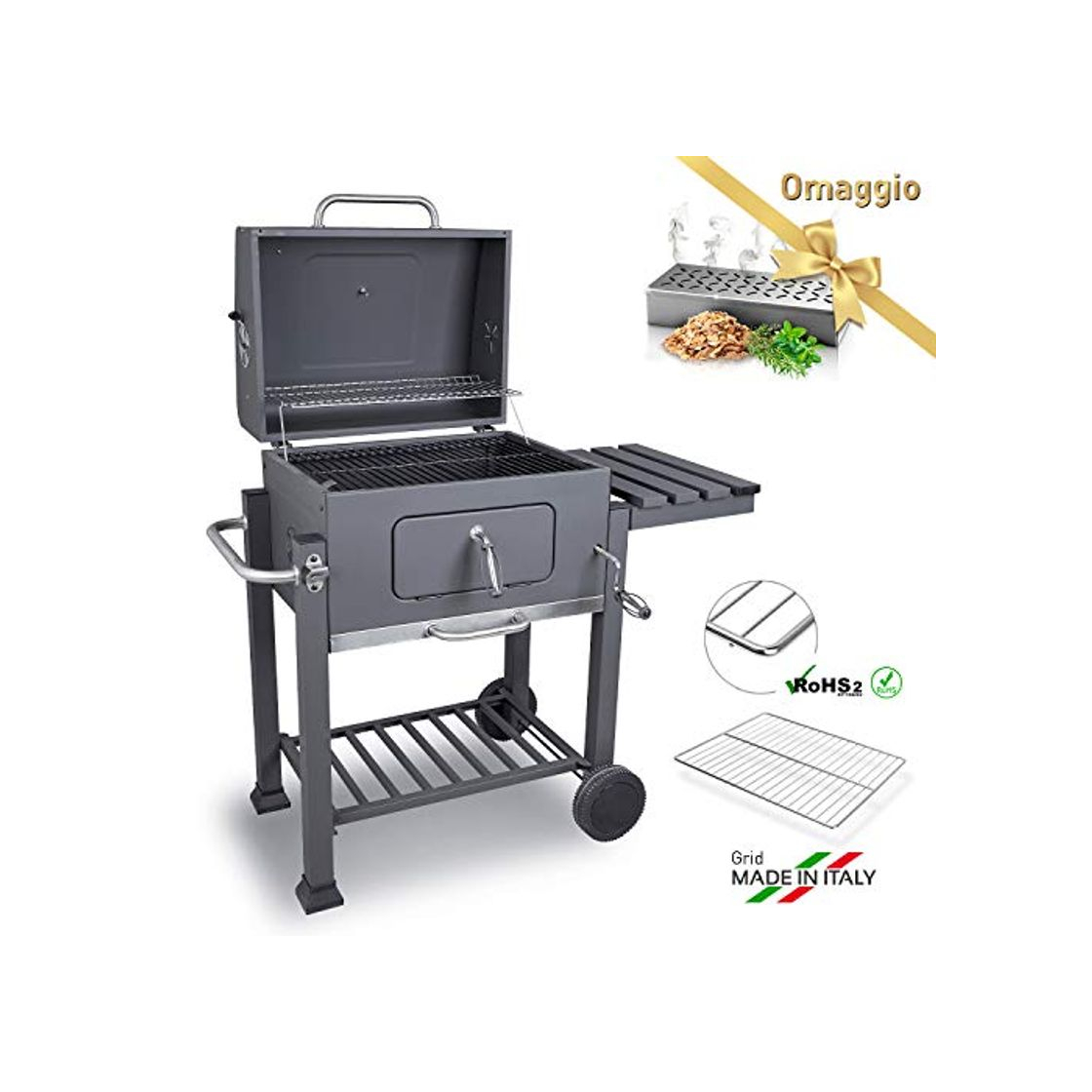 Product DARDARUGA Barbacoa de carbón parrilla XXL barbecue grill con ahumador fumador