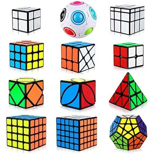 Aiduy Speed Cube Set 12 Piezas, Cubo Piramide Triángulo 2x2 3x3 4x4