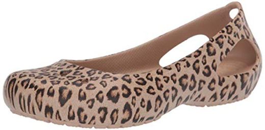 CROC Kadee - Zapatos de vestir informales con estampado de leopardo para
