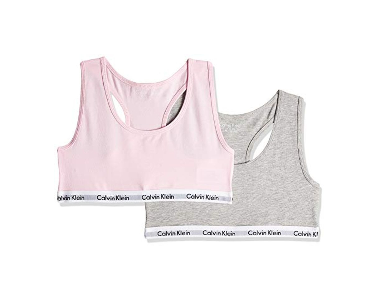 Social Calvin Klein 2pk Bralette, Bralette para Niñas, Blanco