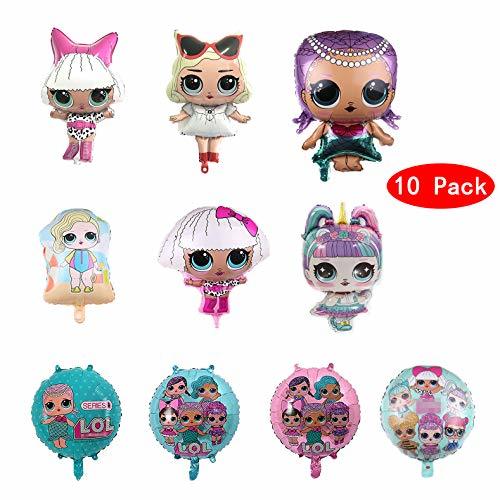 Social MIANRUII 10 Unids LOL Party's Helium Balloons for Children Birthday Doll Globos