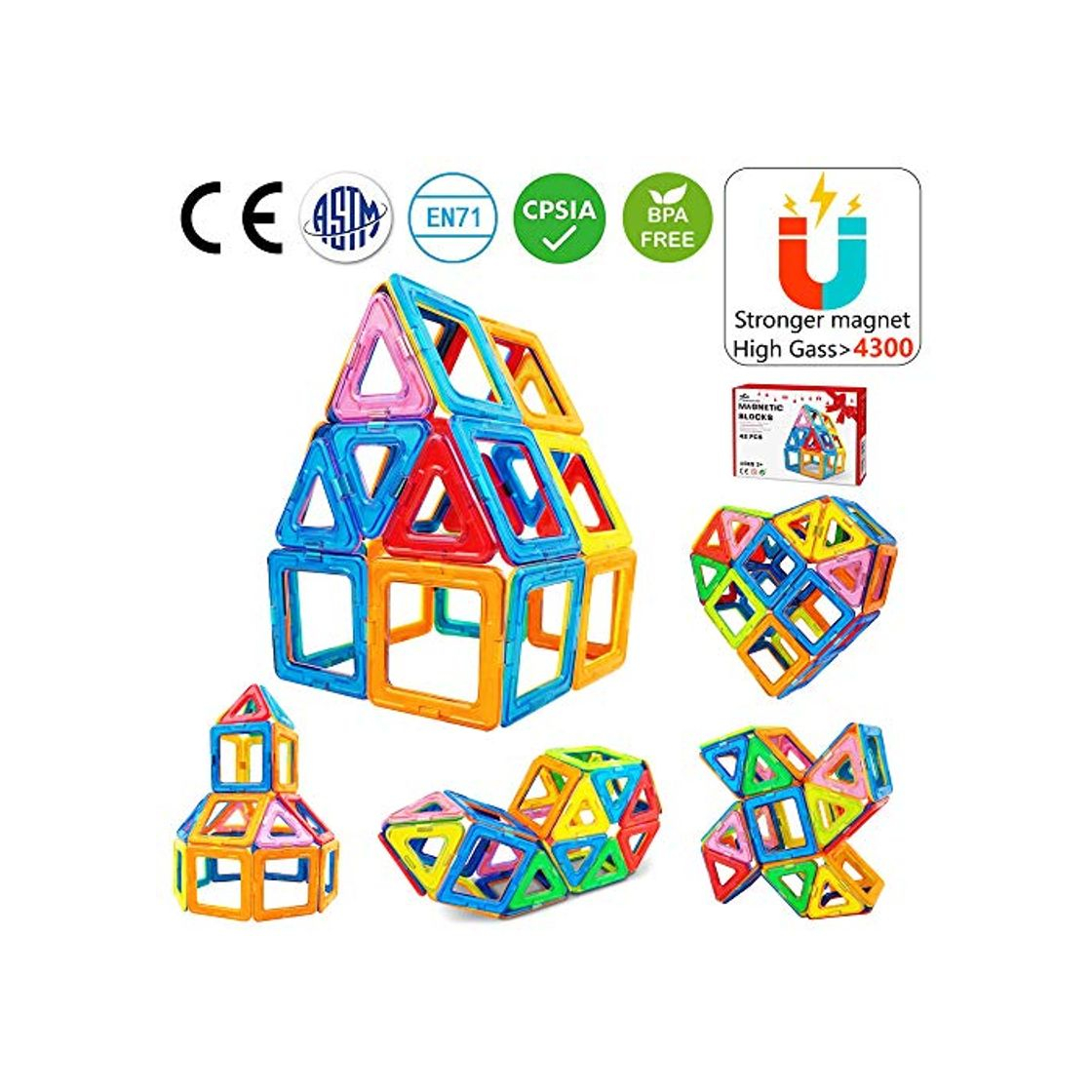 Social Jasonwell Bloques de Construcción Magnéticos para Niños 42 Piezas Bloques Magnéticos 3D Juguetes Construcción Magnéticos Imanes Regalos y Juego Magnéticos Creativo y Educativo de 3 4 5 6 7 8 Años