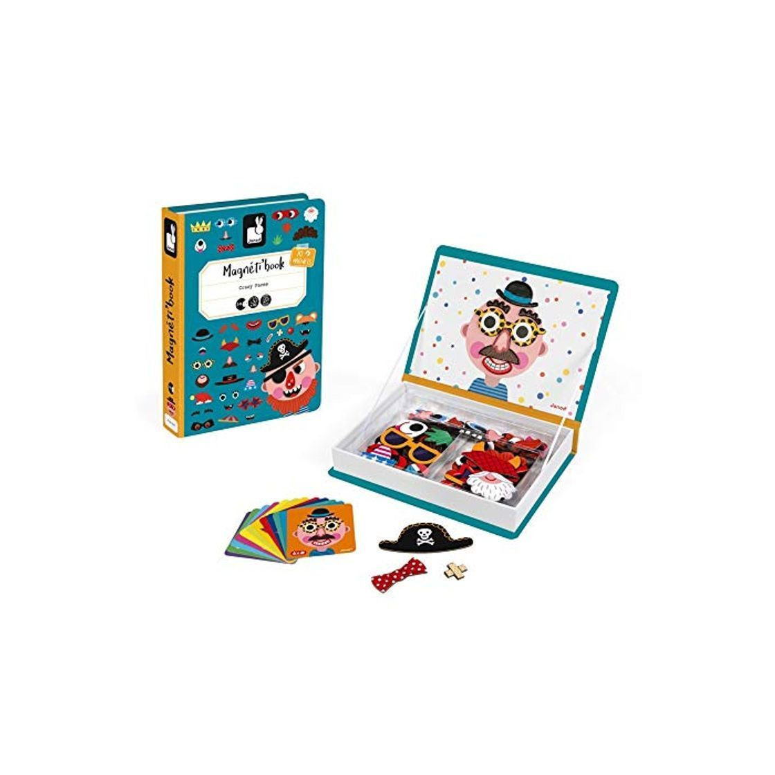 Social Janod Magneti'Book Crazy Faces juguete educativo, Niños
