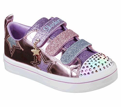 Moda Skechers TWI-Lites-Twinkle Starz, Zapatillas para Niñas, Rosa