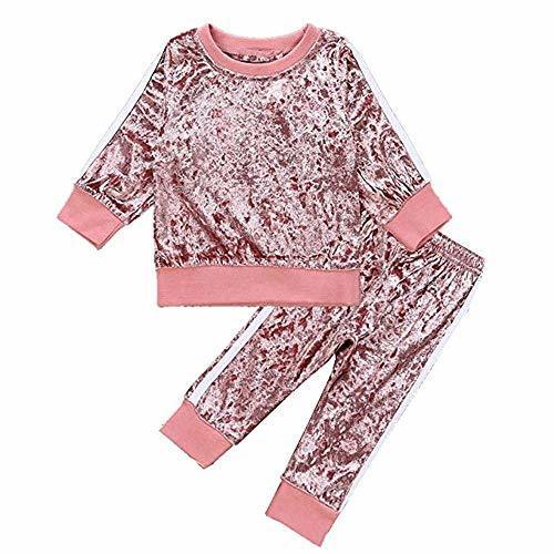 Social Conjunto de Trajes de chándal de Manga Larga de Terciopelo para niñas