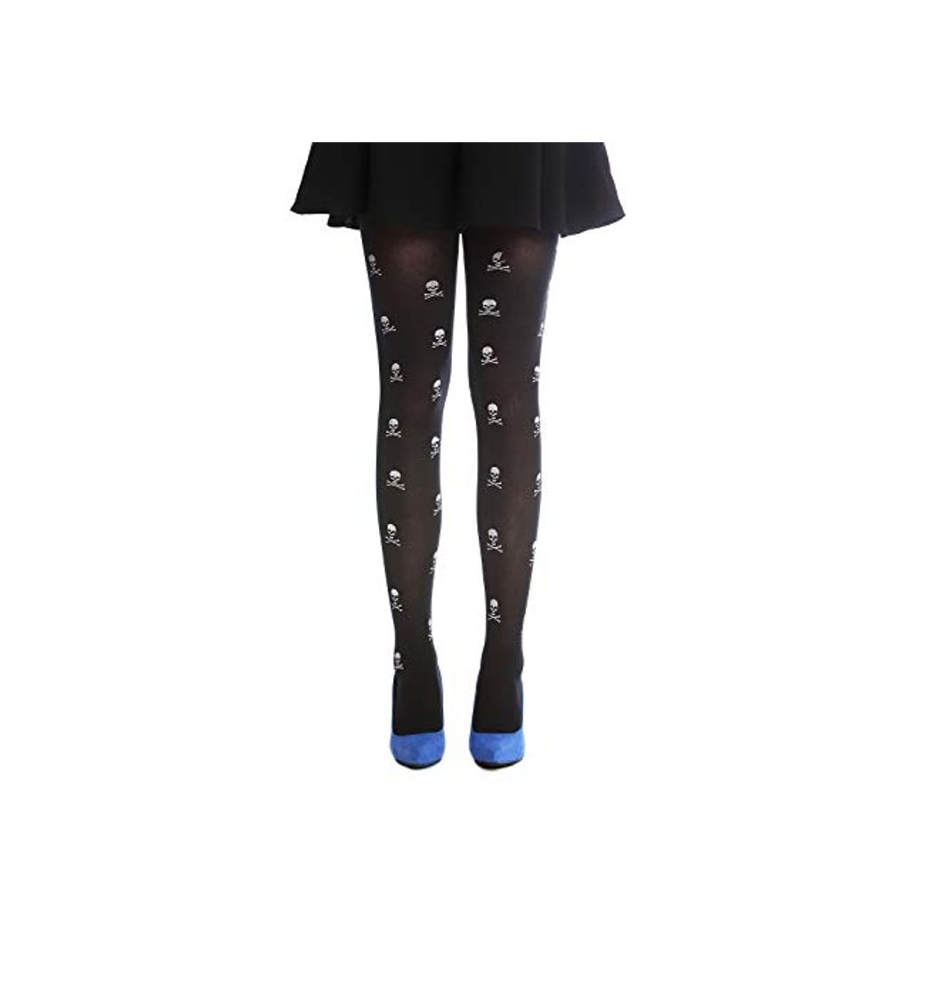 Social DRESS ME UP - W-018 Panti Medias Carnaval Halloween negro huesos y