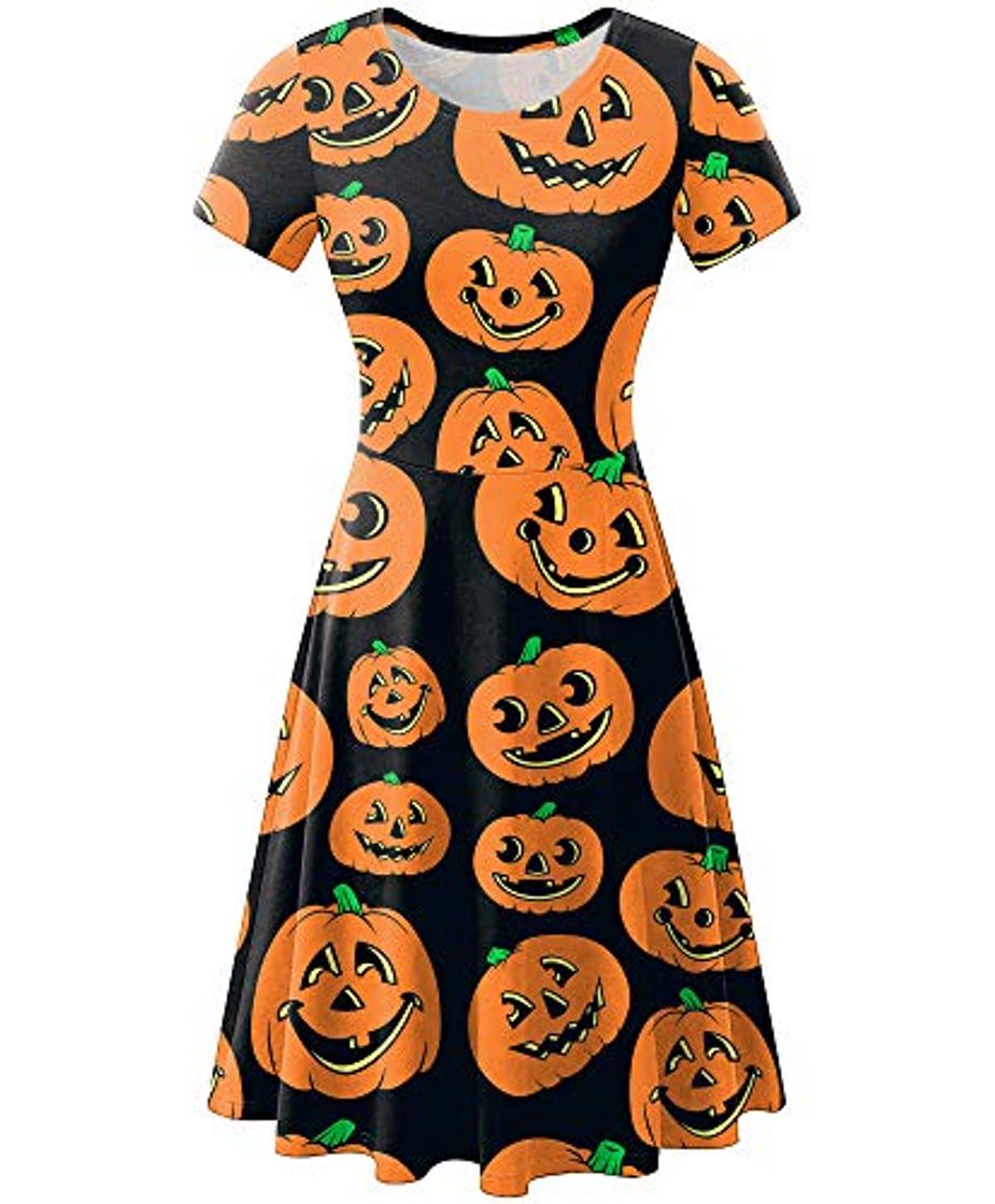 Social Vestido túnica de manga corta para mujer G y PL Halloween Jack