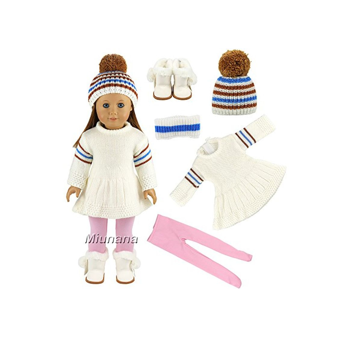 Social Miunana Ropas Vestidos para 16-18 Pulgadas Muñeca 42-46 cm American Girl Dolls