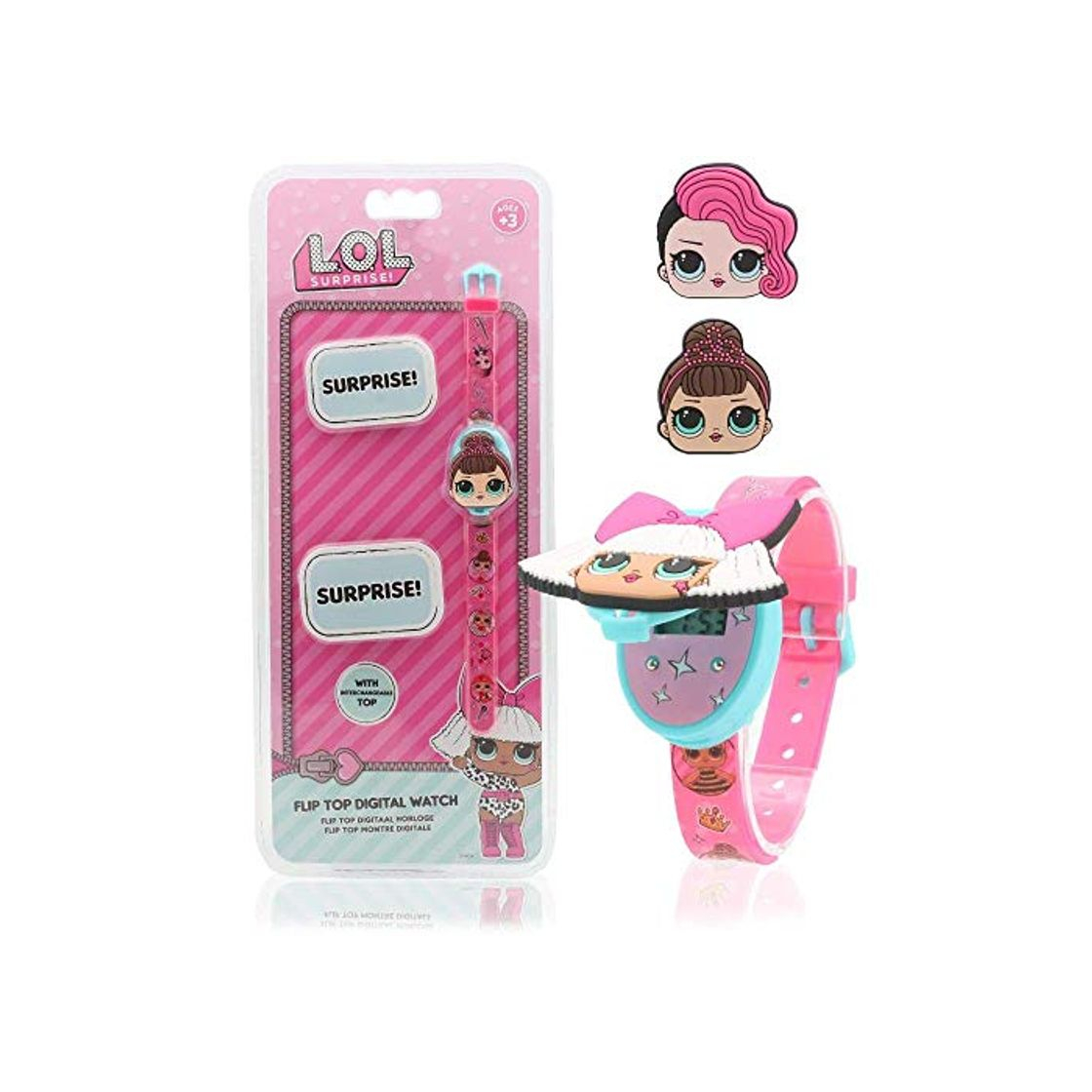 Productos L.O.L. Surprise ! Reloj Digital Rosa para Niñas con 3 Cubiertas De