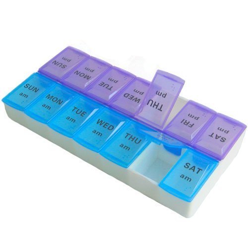 Place Pharmedics 7 Day Pill Box Medicine organiser with Clids Lids & Braille