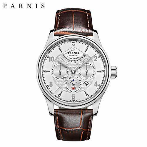 Lugar Relojes Parnis 42Mm Reloj Automático Moon Phase Power Reserve Reloj Hombres Marca