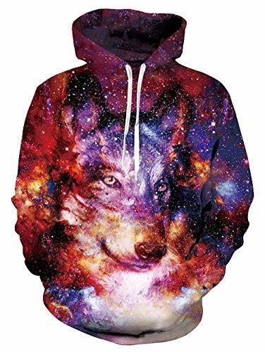 Place Sudadera 3D Impresión Unisex en 3D Más Sudaderas con Capucha de Terciopelo