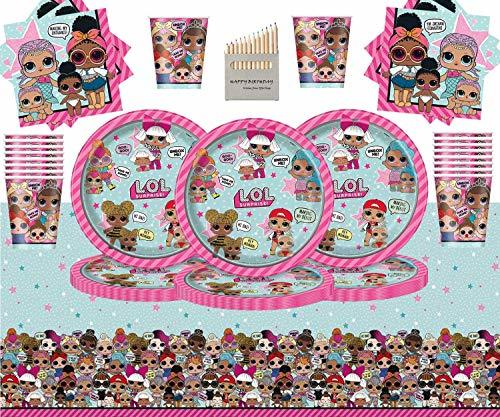 Producto Kids Surprise Party Pack Vajilla de cumpleaños para niños 49 Piezas Suministros