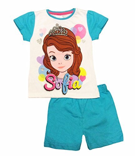 Product Disney Princesa Sofía niños Manga Corta Pijama Set Azul Blanco Azul