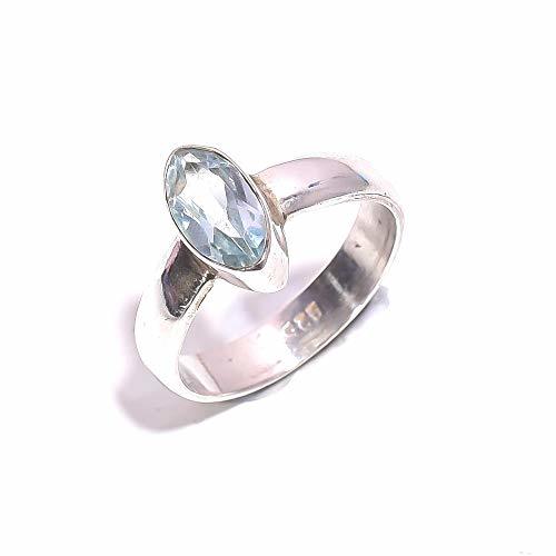 Productos mughal gems & jewellery 925 Sterling Silver Ring Natural Aquamarine Gemstone Fine