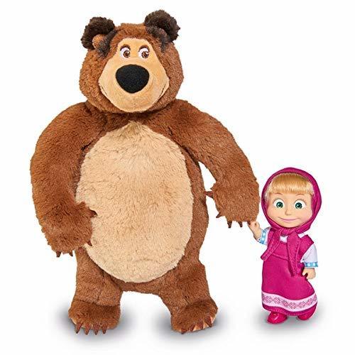 Place Simba- Muñeca de Masha 12cm con Peluche Oso 25cm 9301072