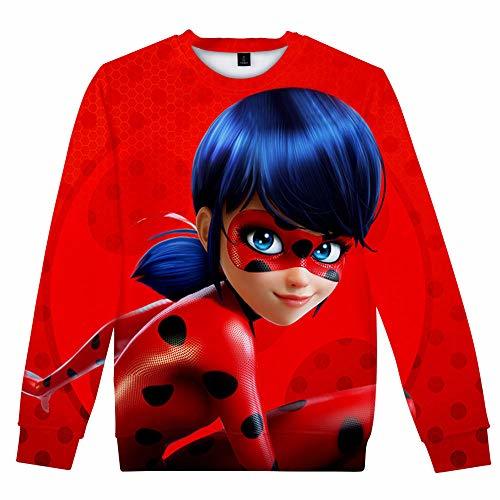 Productos Miraculous Ladybug Sudadera Pareja 3D Animado Cuello Redondo suéter Unisex de impresión