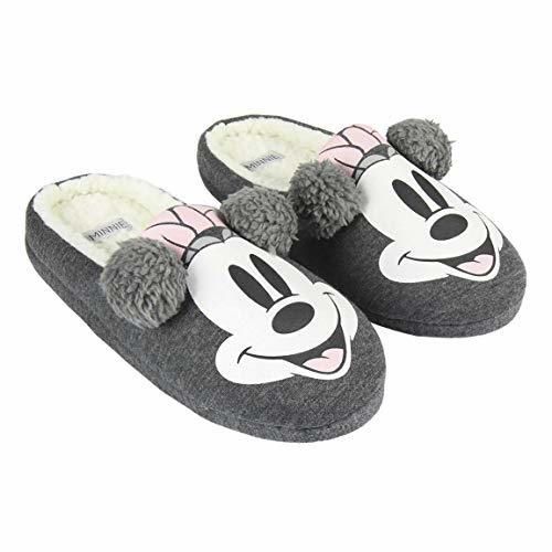 Artesania Cerda Zapatillas DE CASA Abierta Premium Minnie, Mujer, Gris