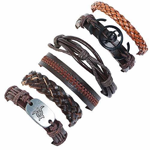 Home SHOUAQI Vikingo Pulsera Cuero Hombre Brazalete Music Note Pulsera para Las Mujeres