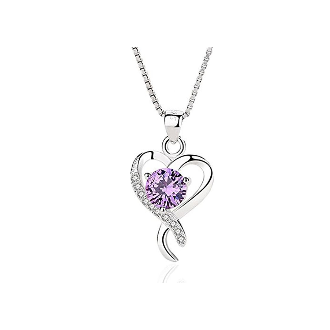 Productos Axiba S925 Pura Plata en Forma de corazón Collar Colgante con Incrustaciones de Diamante amar Amor Hermosa clavícula Cadena artículo decoratio N Certificado El Regalo más Hermoso