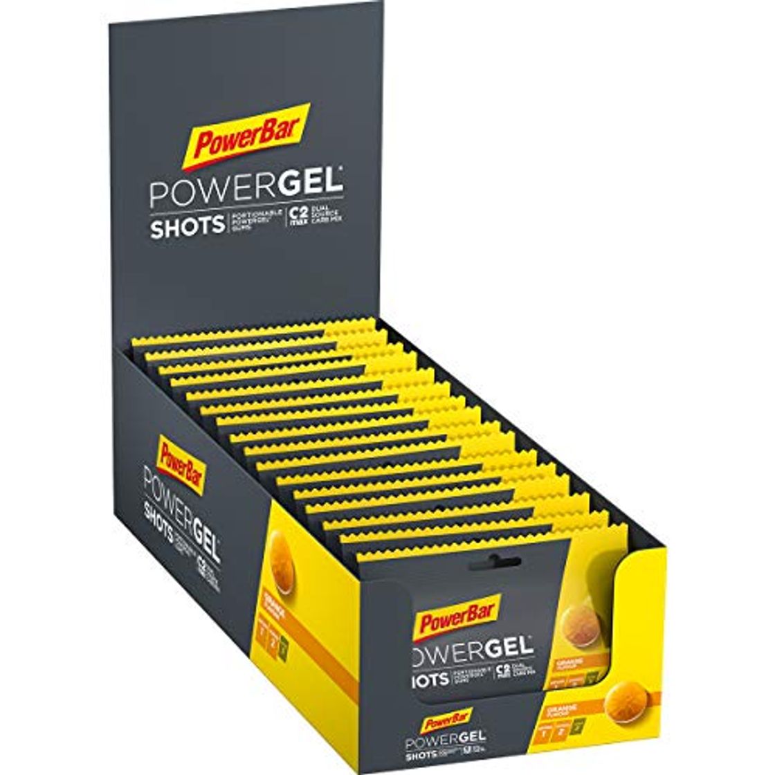 Productos PowerBar PowerGel Shots Orange 16x60g - Gomas de Alta Energía de Carbono