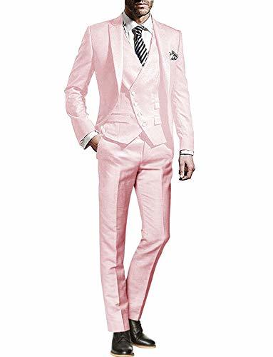 Producto QZI Hombre Traje Peak Lapel Slim Fit Conjunto de Tres Piezas Wedding